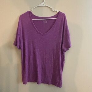 Purple V-Neck Women's Top